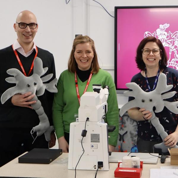 Photo of Stuart Clare, Natalie Doig and Sam Holyman at Aylesford School.
