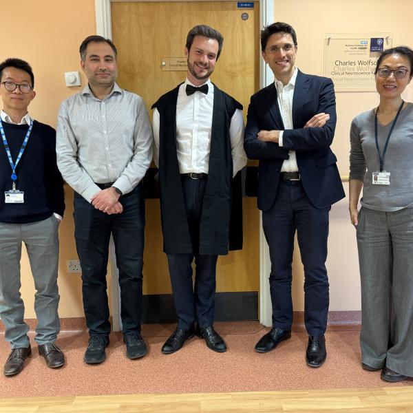 Photo of Fernando Rodriguez Plazas with supervisors and viva voce examiners.