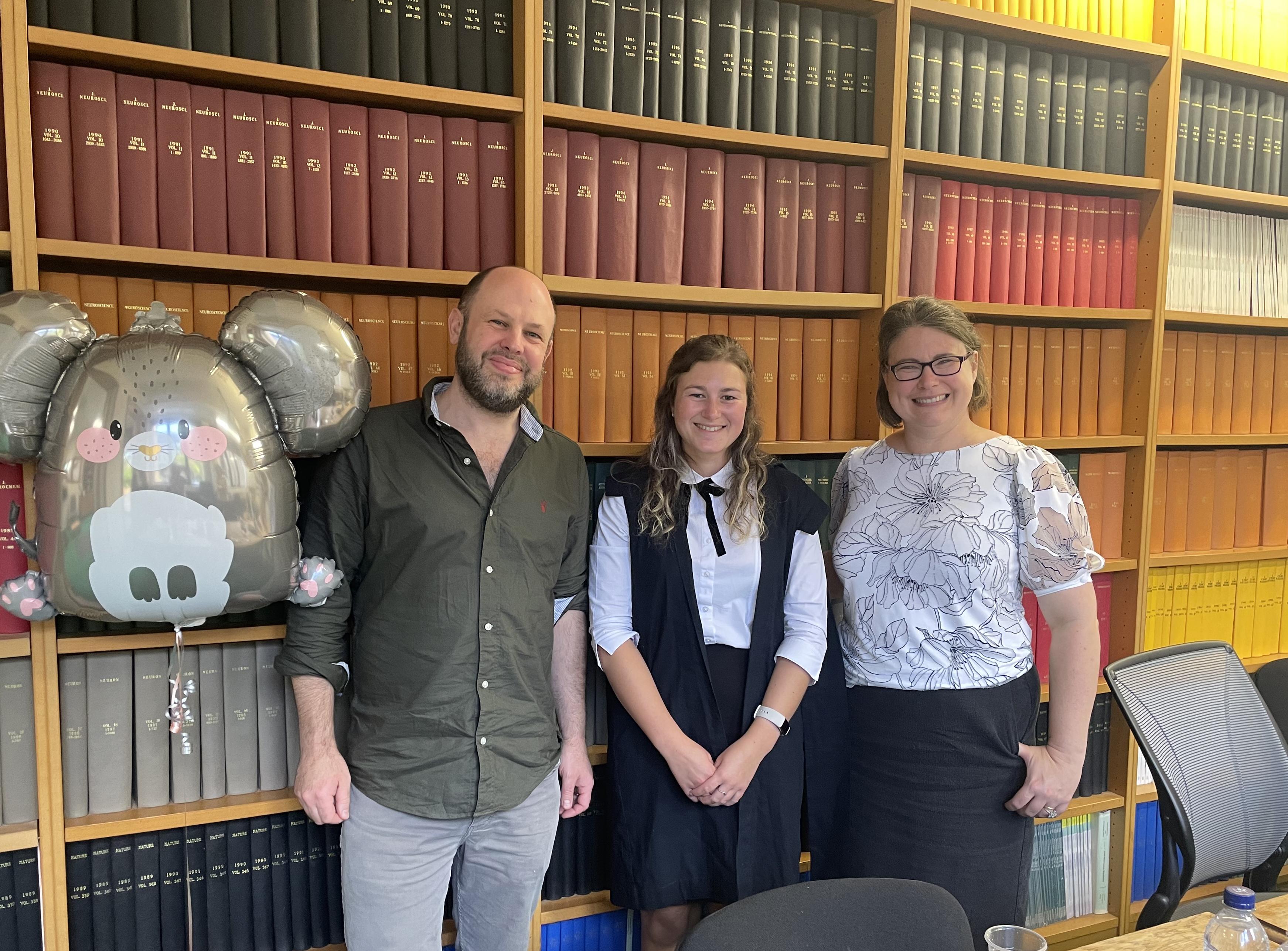 A photo of Jessica Myatt, Andrew Sharott and Charlotte Stagg.
