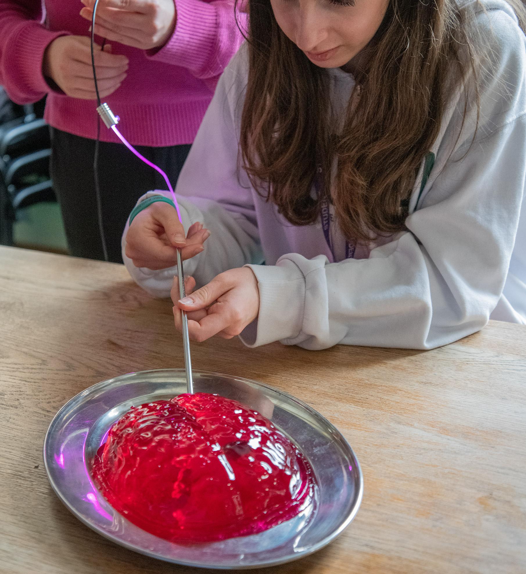 Photo of school pupil visiting the MRC BNDU.